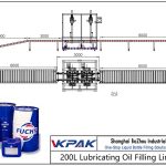 Automatic 200L Lubricating Oil Filling Line បណ្តាញប្រេងរំអិលប្រេងរំអិល 200 អិលស្វ័យប្រវត្តិ